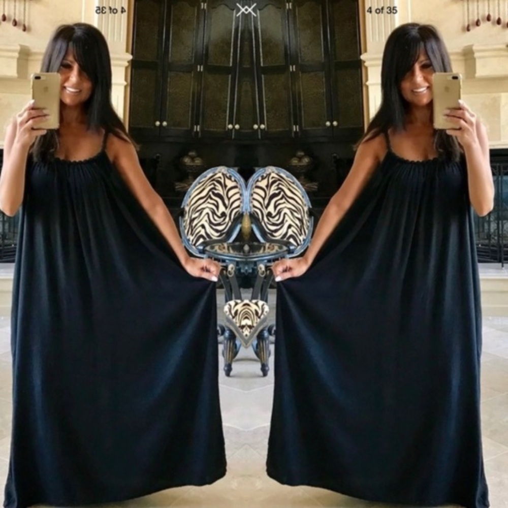 Beach Gypsy Black Flowy Maxi Dres for Angela 8 PK